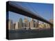 Lower Manhattan and the Brooklyn Bridge-Tom Grill-Premier Image Canvas