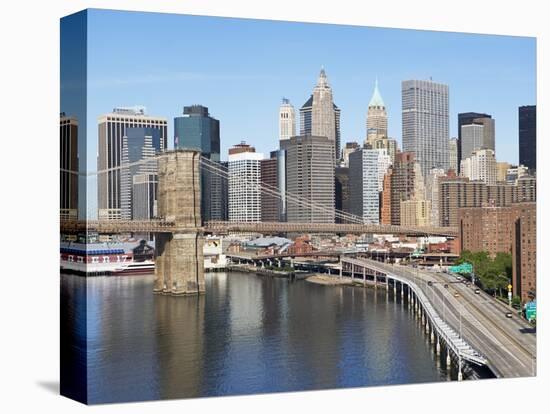 Lower Manhattan Skyline and Brooklyn Bridge-Alan Schein-Premier Image Canvas