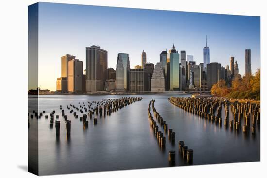 Lower Manhattan Skyline at Sunset from Brooklyn Bridge Park, Brooklyn, New York, USA-Stefano Politi Markovina-Premier Image Canvas