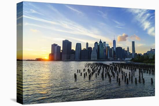 Lower Manhattan Skyline at Sunset-Amanda Hall-Premier Image Canvas