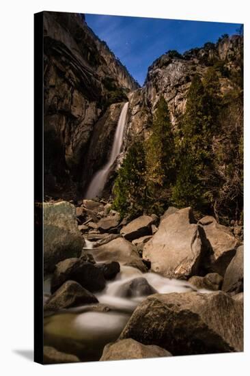 Lower Yosemite Falls Seen Under A Bright Night Sky Yosemite National Park-Daniel Kuras-Stretched Canvas