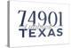 Lubbock, Texas - 74901 Zip Code (Blue)-Lantern Press-Stretched Canvas