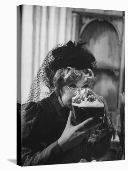 Lucille Ball Drinking Beer Between Scenes of a Skit in Show Called "The Good Years"-Leonard Mccombe-Premier Image Canvas