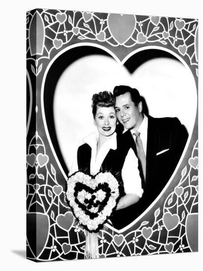 Lucille Ball, Left, and Desi Arnaz, Wishing their Fans a Happy Valentine's Day, 1956-null-Stretched Canvas