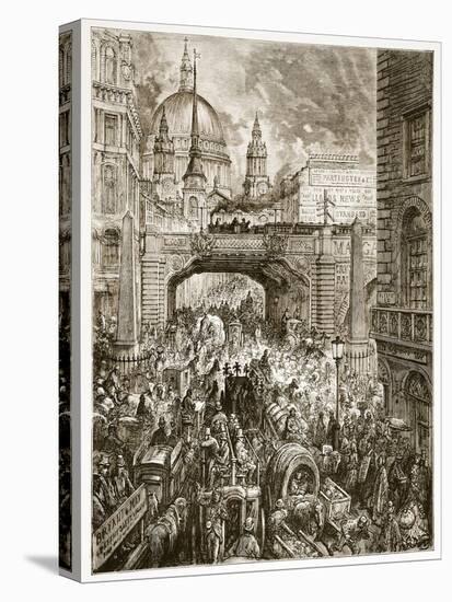 Ludgate Hill, from 'London, a Pilgrimage', Written by William Blanchard Jerrold-Gustave Doré-Premier Image Canvas