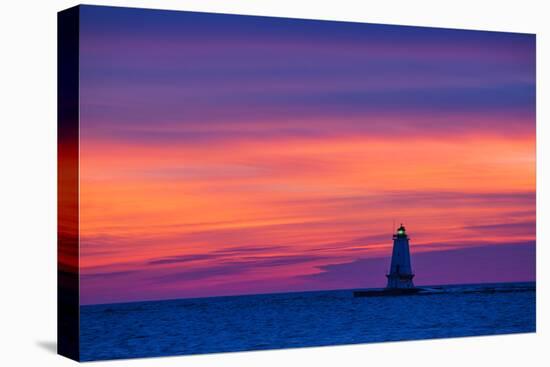 Ludington North Pierhead Lighthouse at Sunset on Lake Michigan, Mason County, Ludington, Michigan-Richard and Susan Day-Premier Image Canvas