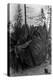 Lumberjacks standing around 7 ft. Fir Tree Photograph - Cascades, WA-Lantern Press-Stretched Canvas