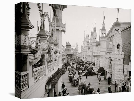 Luna Park, the Promenade, Coney Island, New York-null-Stretched Canvas