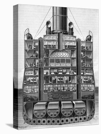 Lusitania Cross Section-null-Stretched Canvas