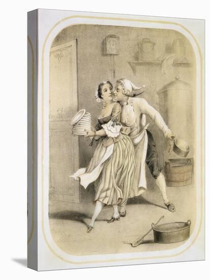 Lust in the Kitchen, from a Series of Prints Depicting the Seven Deadly Sins, C.1850-Louis Leopold Boilly-Premier Image Canvas