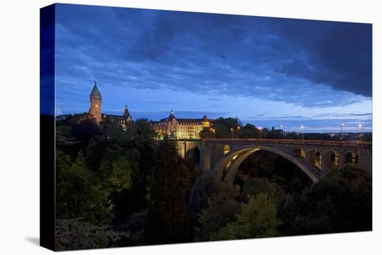 Luxembourg, Capital of Luxembourg, Adolphe Bridge, Place De Metz, Dusk-Chris Seba-Premier Image Canvas