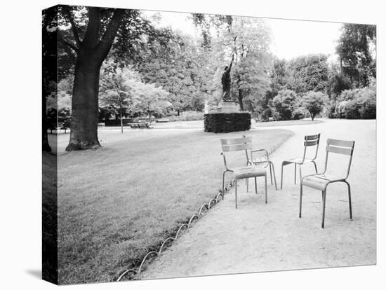 Luxembourg Gardens Statue of Liberty and Park Chairs, Paris, France-Walter Bibikow-Premier Image Canvas