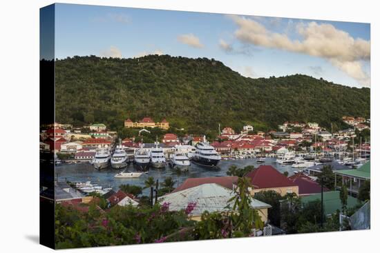 Luxury yachts, in the harbour of Gustavia, St. Barth (Saint Barthelemy), Lesser Antilles, West Indi-Michael Runkel-Premier Image Canvas