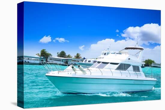 Luxury Yatch in Beautiful Ocean-SurangaWeeratunga-Premier Image Canvas