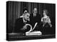 Lyndon Johnson Signing the Medicare Bill with Former President Truman, July 7,1965-null-Stretched Canvas