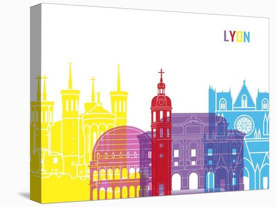 Lyon Skyline Pop-paulrommer-Stretched Canvas