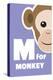 M For The Monkey, An Animal Alphabet For The Kids-Elizabeta Lexa-Stretched Canvas