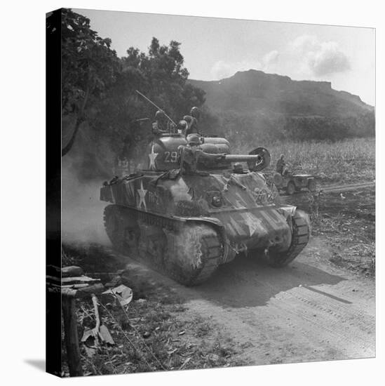 M4 Sherman Tank in Action During the Us Invasion of Saipan-Peter Stackpole-Premier Image Canvas