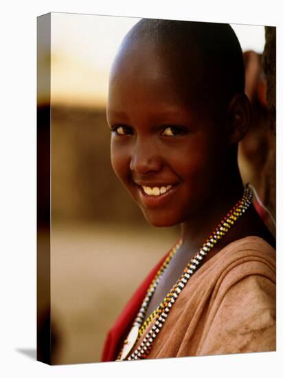 Maasai Girl, Masai Mara National Reserve, Kenya-Tom Cockrem-Premier Image Canvas