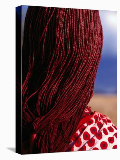 Maasai Warrior's Plaited Hair, Masai Mara National Reserve, Kenya-Tom Cockrem-Premier Image Canvas