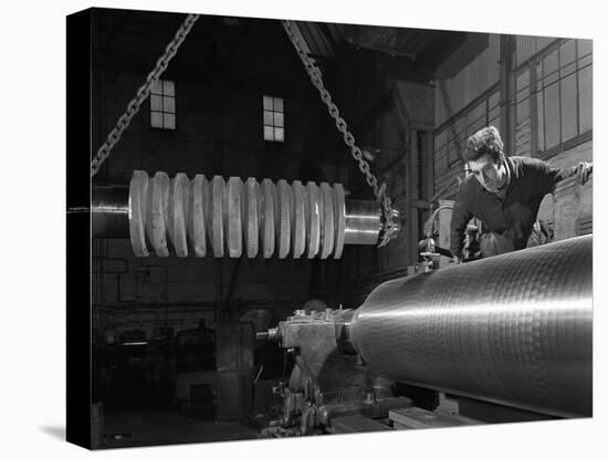 Machining Industrial Rollers at the Wombwell Foundry and Engineering Co, South Yorkshire, 1963-Michael Walters-Premier Image Canvas