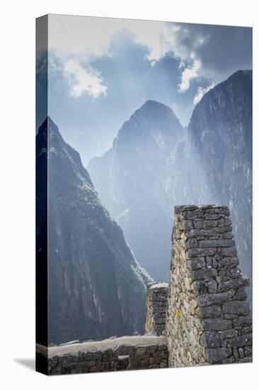 Machu Picchu Stone Walls with Mountains Beyond, Peru-Merrill Images-Premier Image Canvas