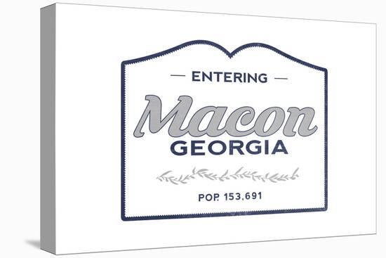 Macon, Georgia - Now Entering (Blue)-Lantern Press-Stretched Canvas