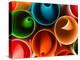 Macro Image of Colorful Rolled Up Paper. Abstract Pattern-Abstract Oil Work-Premier Image Canvas