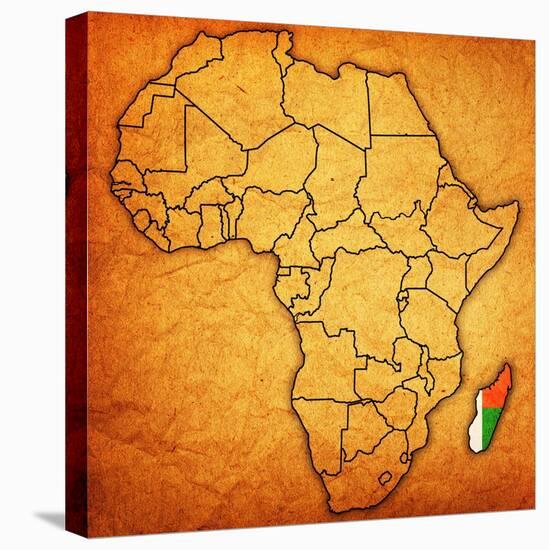 Madagascar on Actual Map of Africa-michal812-Stretched Canvas