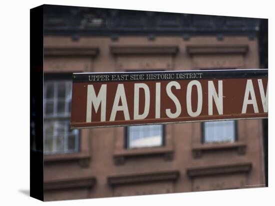 Madison Avenue Street Sign, Upper East Side, Manhattan, New York City, New York, USA-Amanda Hall-Premier Image Canvas