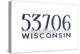 Madison, Wisconsin - 53706 Zip Code (Blue)-Lantern Press-Stretched Canvas