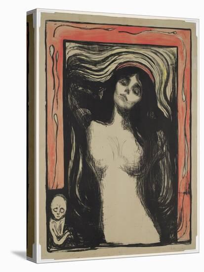 Madonna, 1895 (Colour Litho with Gouache on Paper)-Edvard Munch-Premier Image Canvas