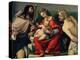 Madonna and Child Between Saints Roch and Sebastian-Lorenzo Lotto-Premier Image Canvas