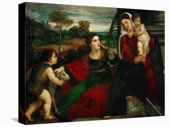 Madonna and Child with Saints Agnes and John the Baptist-Titian (Tiziano Vecelli)-Premier Image Canvas