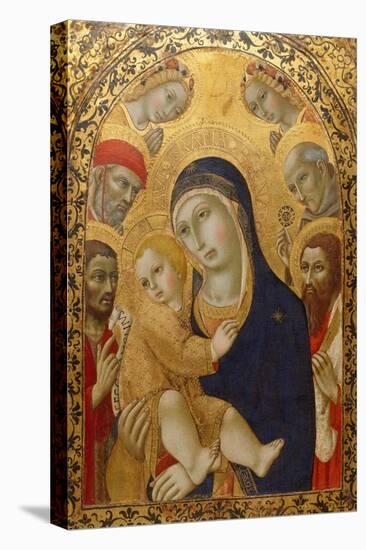 Madonna and Child with Saints Jerome, John the Baptist, Bernardino and Bartholomew, Ca 1450-1475-Sano di Pietro-Premier Image Canvas