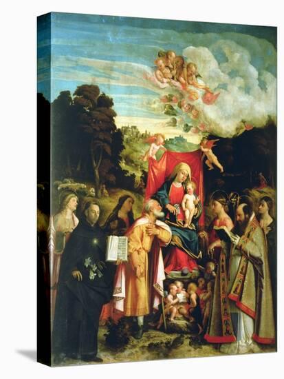 Madonna and Child with Ss. Domenic, Barbara, Catherine and Others-Giovanni de Busi Cariani-Premier Image Canvas