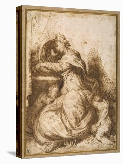 Madonna and Child with St John, All Asleep-Agostino Carracci-Premier Image Canvas