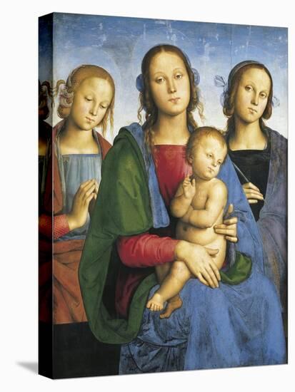 Madonna and Child with St-Pietro Perugino-Stretched Canvas