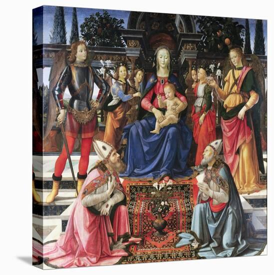 Madonna Enthroned with Saints-Domenico Ghirlandaio-Premier Image Canvas