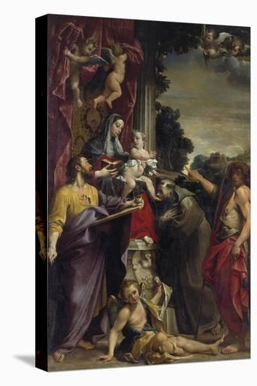 Madonna on the Throne with Saint Matthew, 1588-Annibale Carracci-Premier Image Canvas