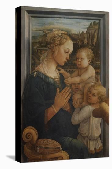 Madonna with Child and Two Angels-Filippo Lippi-Stretched Canvas