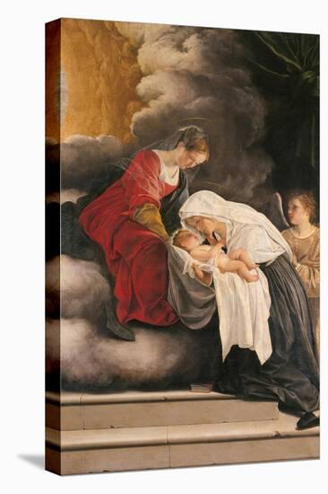 Madonna with Child with St Frances of Rome and Anm Angel-Orazio Gentileschi-Premier Image Canvas