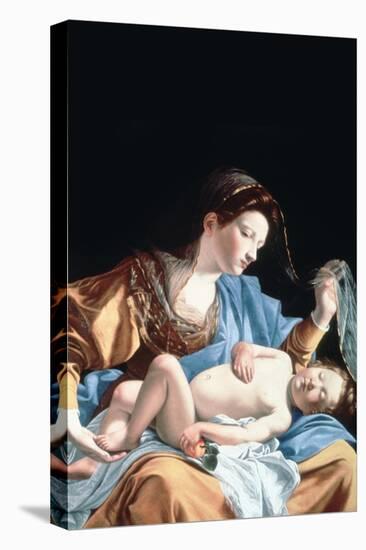 Madonna with Sleeping Christ Child-Artemisia Gentileschi-Stretched Canvas