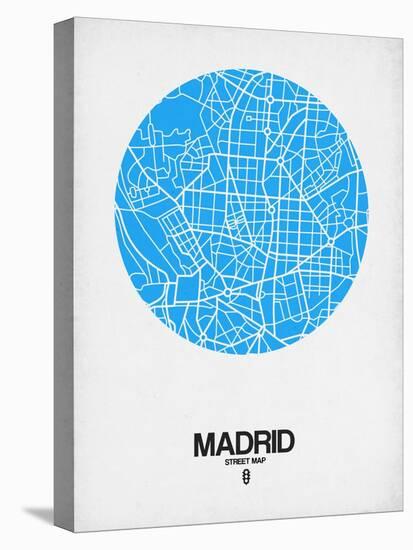 Madrid Street Map Blue-NaxArt-Stretched Canvas