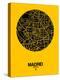 Madrid Street Map Yellow-NaxArt-Stretched Canvas