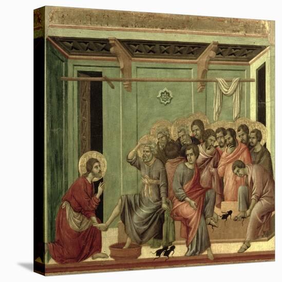 Maesta: Christ Washing the Disciples' Feet, c.1308-11-Duccio di Buoninsegna-Premier Image Canvas