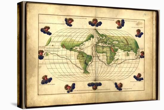 Magellan's Route, 16th Century Map-Library of Congress-Premier Image Canvas