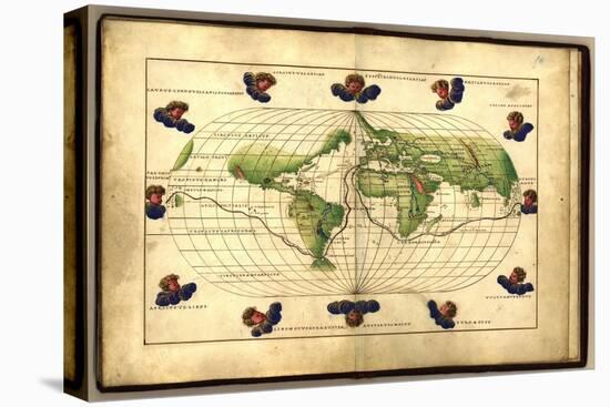 Magellan's Route, 16th Century Map-Library of Congress-Premier Image Canvas