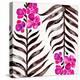 Magenta Black Orchid Bloom Pattern-Cat Coquillette-Stretched Canvas