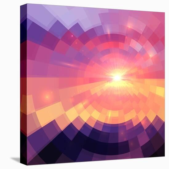 Magic Sunset in Abstract Stained Glass-art_of_sun-Stretched Canvas